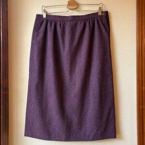 VTG Pendleton 100% Wool Skirt Midi Mauve Purple Plum Pockets Size 12 Old Money